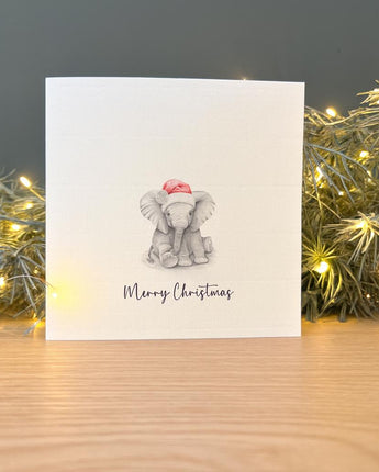 Elsie Elephant Pencil Illustrated Christmas Card