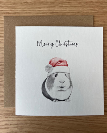 Ginny Guinea Pig Pencil Illustrated Christmas Card