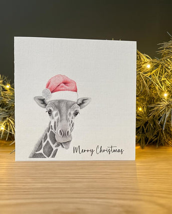 Jeff Giraffe Pencil Illustrated Christmas Card