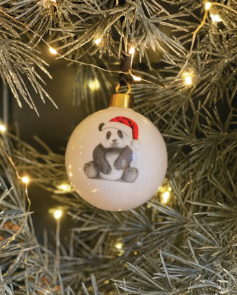 Christmas Parker Panda Large Fine Bone China Bauble