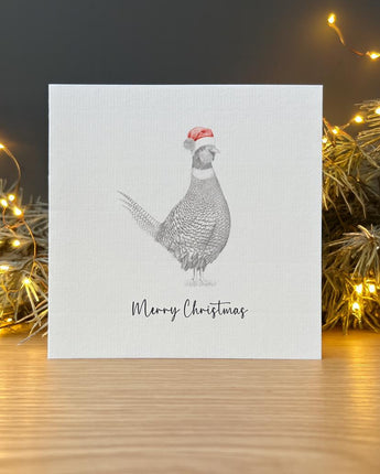 Perry Pheasant Pencil Drawn Christmas Card