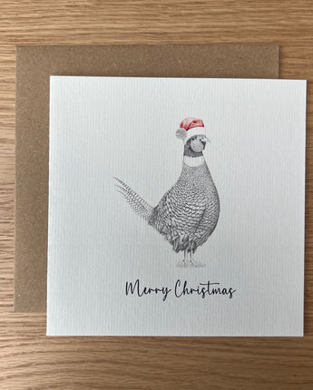 Perry Pheasant Pencil Drawn Christmas Card