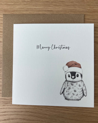 Pip Penguin Pencil Illustrated Christmas Card