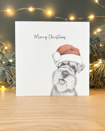 Scout schnauzer Pencil Illustrated Christmas Card