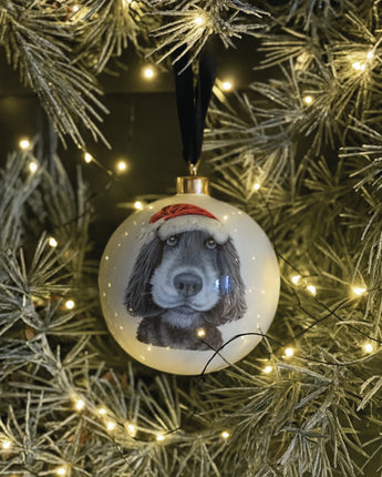 Christmas Sonny Spaniel Fine Bone China Bauble