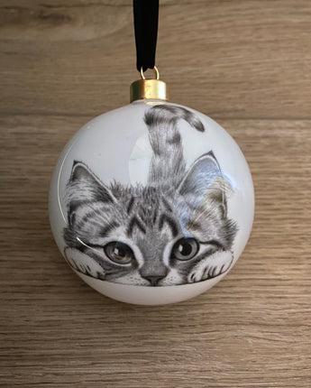 Chester Cat Large Fine Bone China Bauble