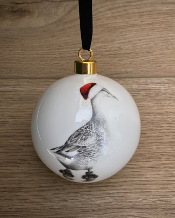 Christmas Runaway Duck Large Fine Bone China Bauble