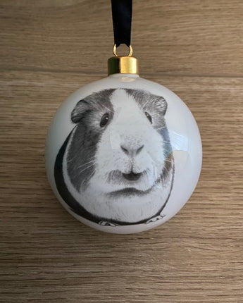 Ginny Guinea Pig Large Fine Bone China Bauble