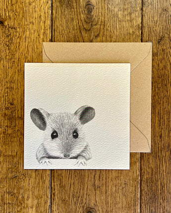 Maisie Mouse Pencil Illustrated Greeting Card