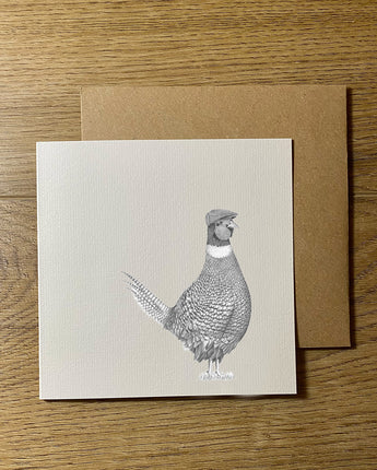 Perry Pheasant Pencil Drawn Greeting Card