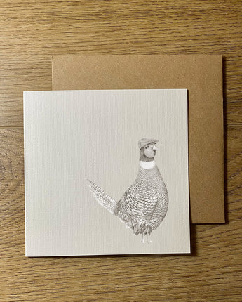 Pheasant Pencil Drawn Greeting Card