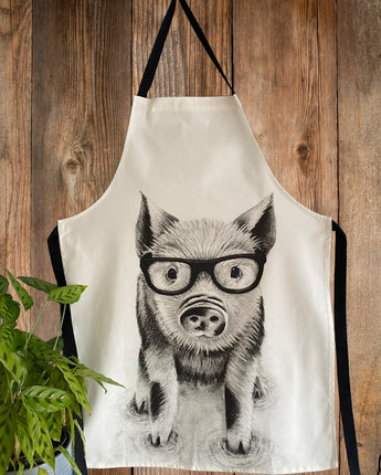 Preston Pig with Glasses Apron