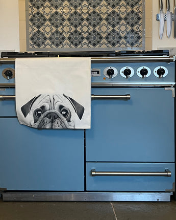 Charlie Pug Tea Towel