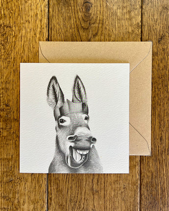 Donkey Party Pencil Illustrated Greeting Card