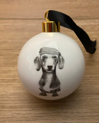 Sidney Sausage Dog Fine Bone China Bauble