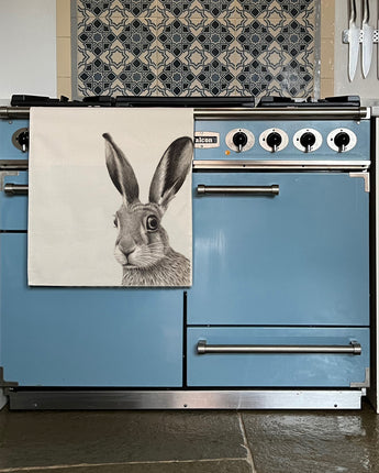 Hare Startled Tea Towel