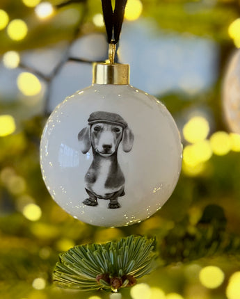 Sausage Dog Fine Bone China Bauble