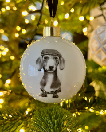 Sausage Dog Fine Bone China Bauble