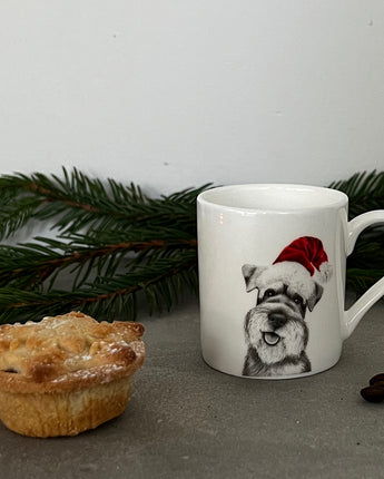 Christmas Scout Schnauzer Fine Bone China Espresso Cup