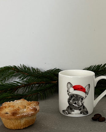 Christmas Stanley Frenchie Fine Bone China Espresso Cup
