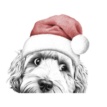 Dino Cockapoo Pencil Illustrated Christmas Card