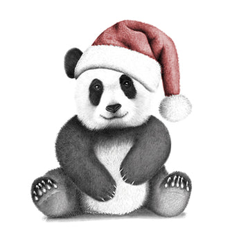 Parker Panda Pencil Drawn Christmas Card