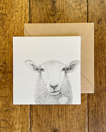 Baaley Sheep Pencil Illustrated Greeting Card