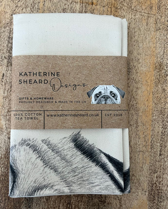 Charlie Pug Tea Towel