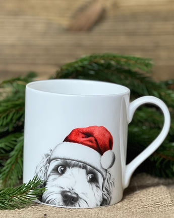 Christmas Dino Cockapoo Fine Bone China Mug