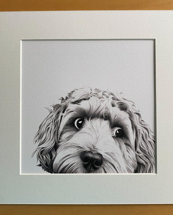 Dino the Cockapoo Dog Mounted Print