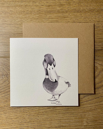 Duke Duck Pencil Illustrated Greeting Card