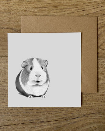 Ginny Guinea Pig Pencil Illustrated Greeting Card