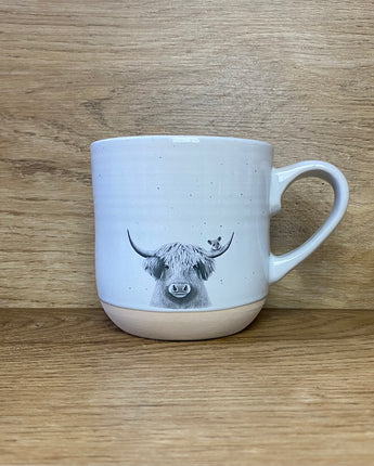 Bessie Highland Cow & Mouse Stoneware Mug