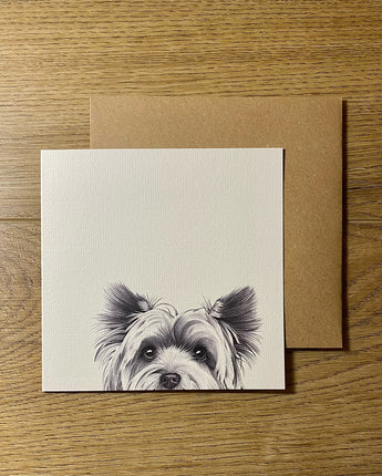 Mabel Yorkshire Terrier Pencil Illustrated Greeting Card