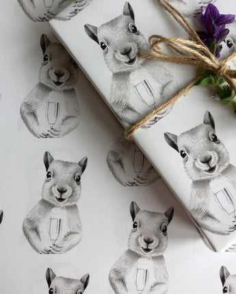 Merry Squirrel Luxury Gift Wrap Paper