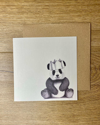 Parker Panda Hat Pencil Drawn Greeting Card