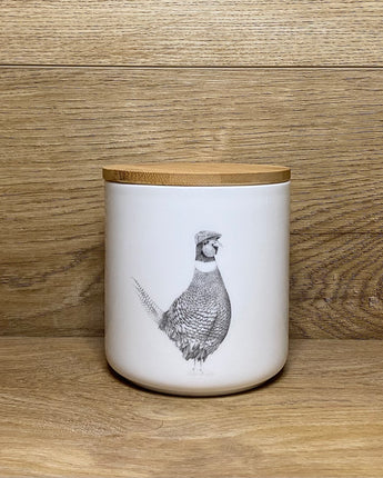 Pheasant Fine Bone China Storage Jar