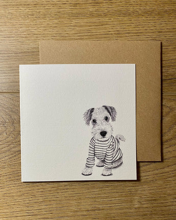 Terry Terrier Pencil Drawn Greeting Card