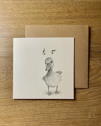 Duckling Pencil Illustrated Christmas Card